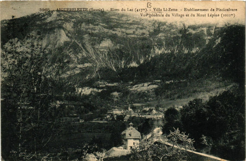 Carte postale ancienne Aiguebelette - Rives du Lac (417 m) - Villa Li-Zette - ..