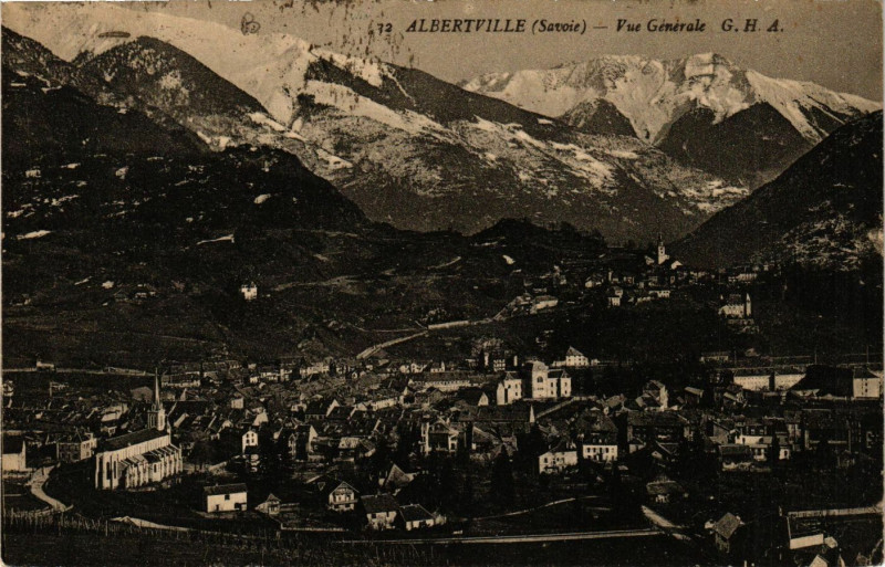 Carte postale ancienne Albertville - Vue générale G.H.A à Albertville