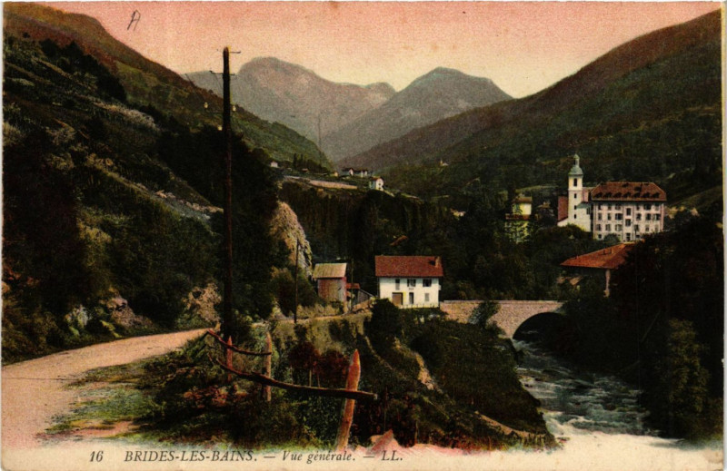 Carte postale ancienne Brides-les-Bains - Vue générale à Brides-les-Bains