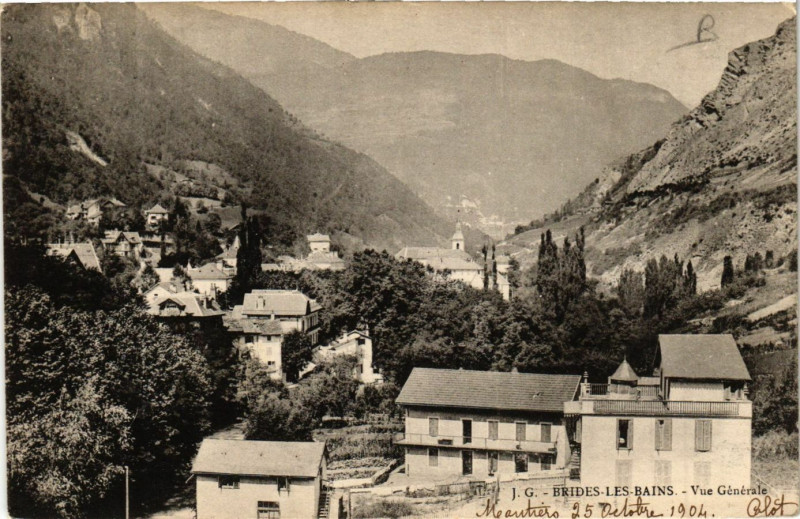 Carte postale ancienne Brides-les-Bains - Vue générale à Brides-les-Bains
