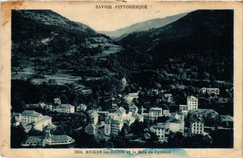 Carte postale ancienne Brides-les-Bains et le Bois de Cythere à Brides-les-Bains