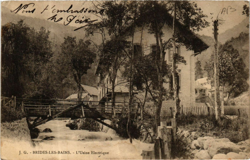 Carte postale ancienne Brides-les-Bains - L'Usine Electrique à Brides-les-Bains
