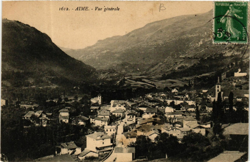 Carte postale ancienne Aime - Vue générale