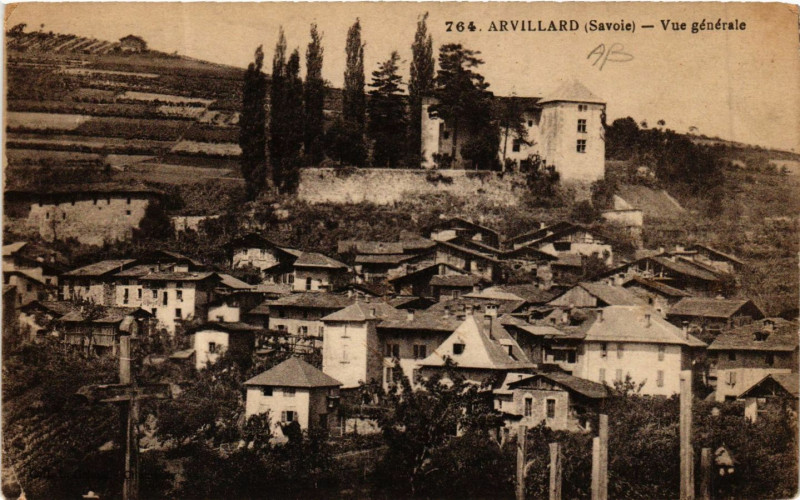 Carte postale ancienne Arvillard - Vue générale à Arvillard