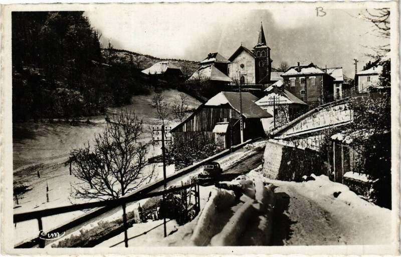 Carte postale ancienne Le Chatelard - Alt 757 m-sous la neige - Route du Pont . au Châtelard
