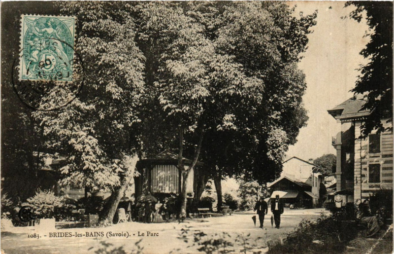 Carte postale ancienne Brides-les-Bains - Le Parc à Brides-les-Bains