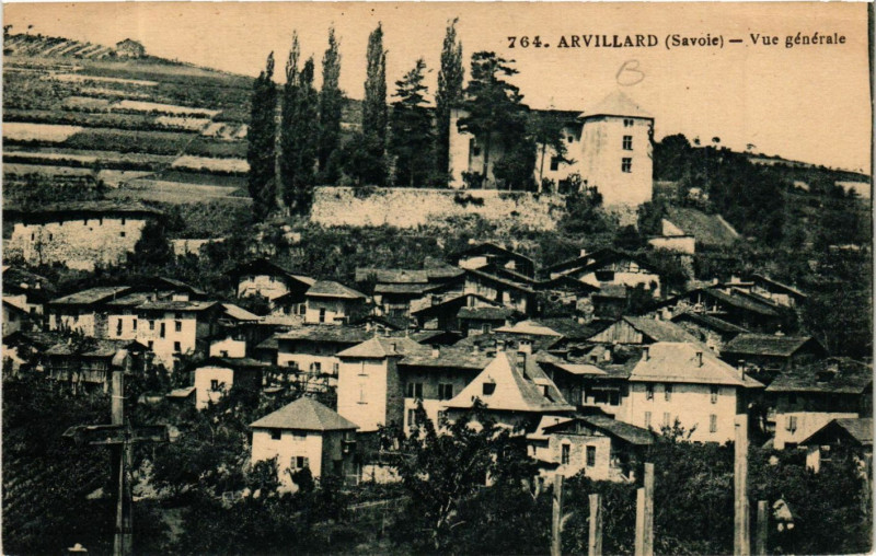 Carte postale ancienne Arvillard - Vue générale à Arvillard