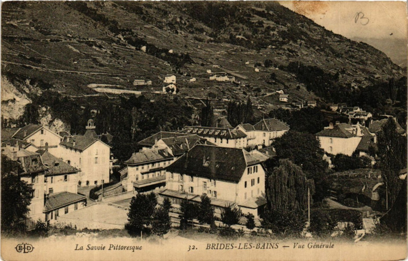 Carte postale ancienne Brides-les-Bains - Vue générale à Brides-les-Bains