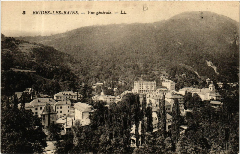 Carte postale ancienne Brides-les-Bains - Vue générale à Brides-les-Bains