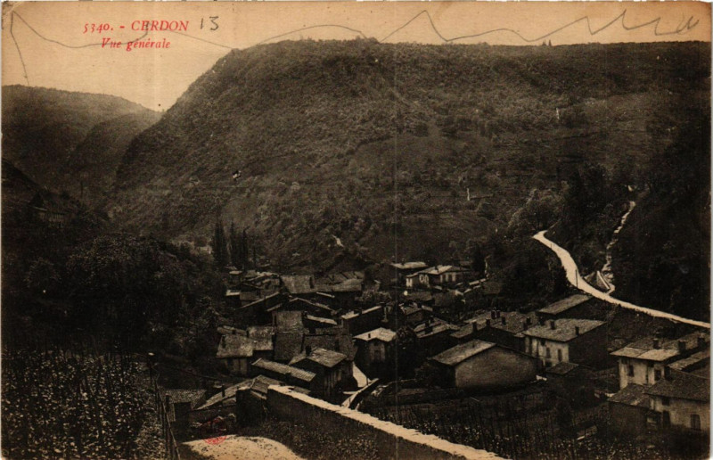 Carte postale ancienne Cerdon - Vue générale