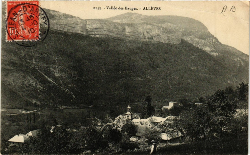 Carte postale ancienne Vallée des Bauges - Alléves