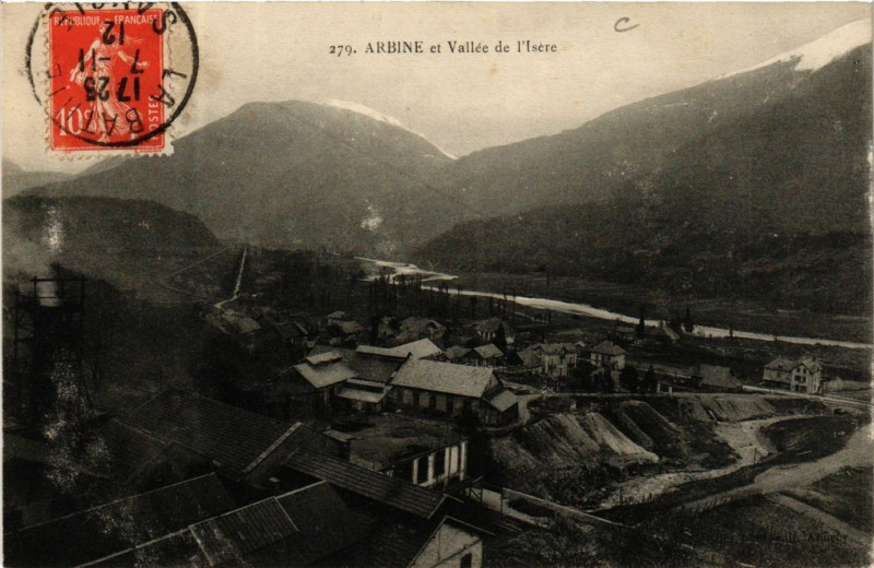 Carte postale ancienne Arbine et Vallée de l'Isere à Arbin