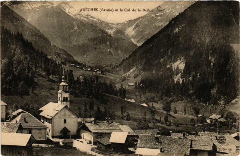 Carte postale ancienne Areches et le Col de la Bathie