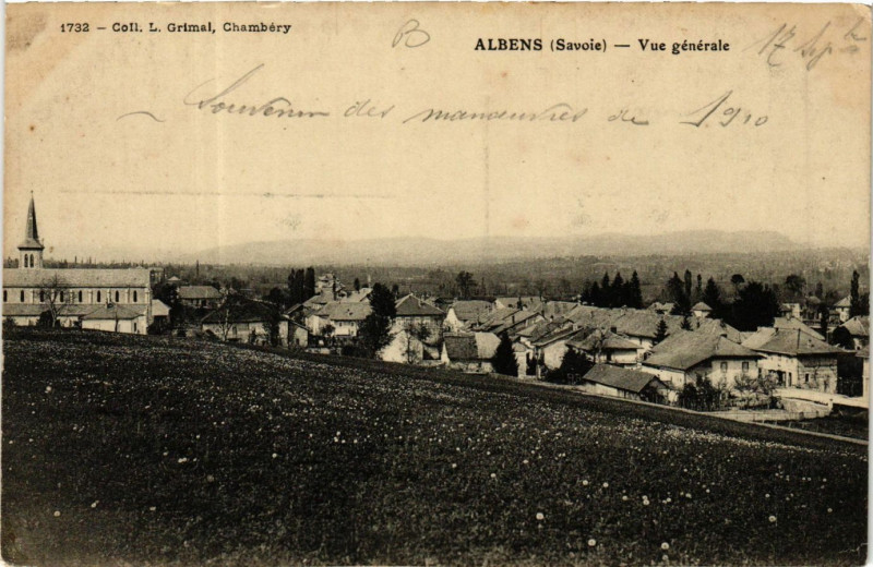 Carte postale ancienne Albens - Vue générale