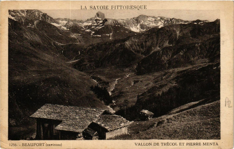 Carte postale ancienne Beaufort (Env. - Vallon de Trécol et Pierre Menta à Beaufort