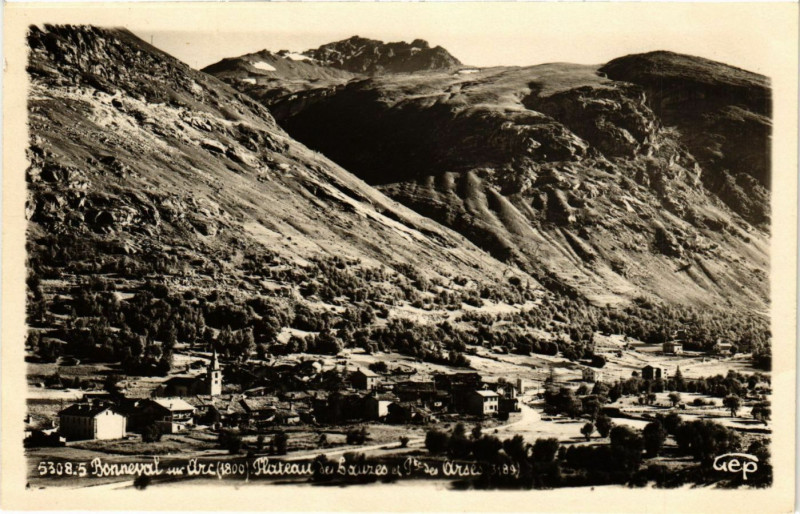 Carte postale ancienne Bonneval-sur-Arc (1800) - Plateau de Baines à Bonneval-sur-Arc