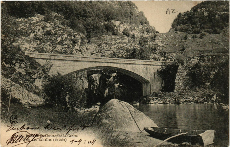 Carte postale ancienne Point de Saint-CHRISTOphe-la-Grotte pres des Echelles à Saint-Christophe