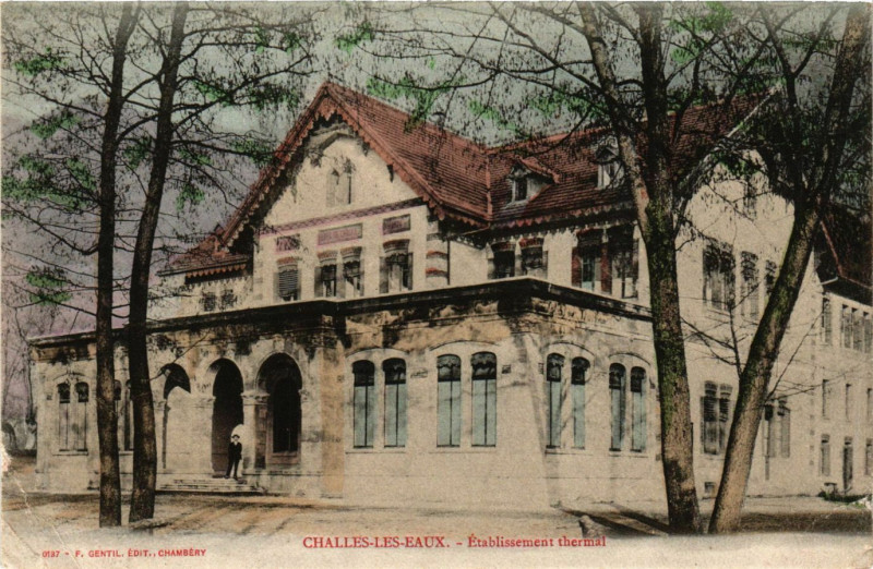 Carte postale ancienne Challes-les-Eaux - Etabl. thermal à Challes-les-Eaux