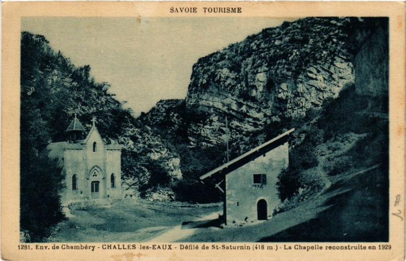 Carte postale ancienne Env. de Chambery Challes-les-Eaux Défilé de Saint-Saturnin à Chambéry