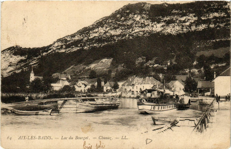 Carte postale ancienne Aix-les-Bains - Lac du Bourget - Chanaz à Aix-les-Bains