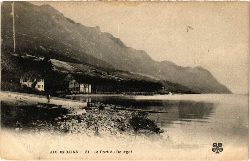 Carte postale ancienne Aix-les-Bains - Le Port du Bourget à Aix-les-Bains