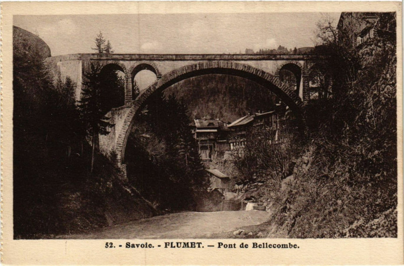 Carte postale ancienne Flumet - Pont de Bellecombe à Flumet