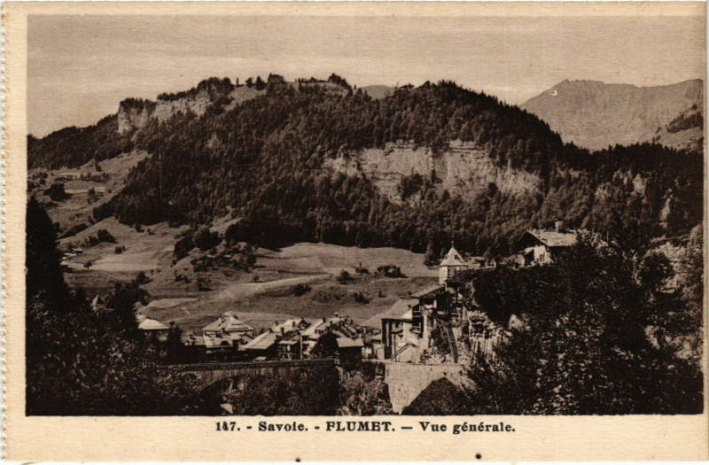 Carte postale ancienne Flumet - Vue générale à Flumet
