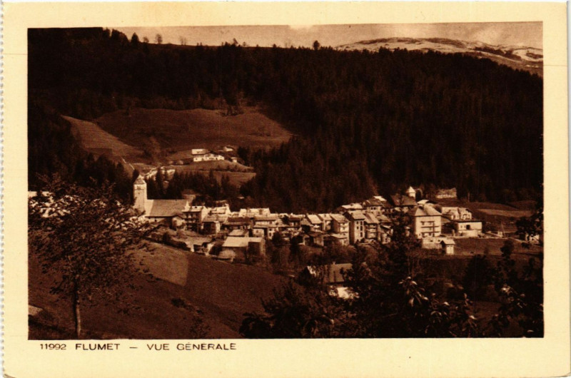 Carte postale ancienne Flumet - Vue générale à Flumet