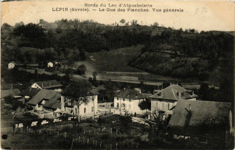 Carte postale ancienne Bords du Lac d'Aiguebelette - Lepin - La Gue des Planches..