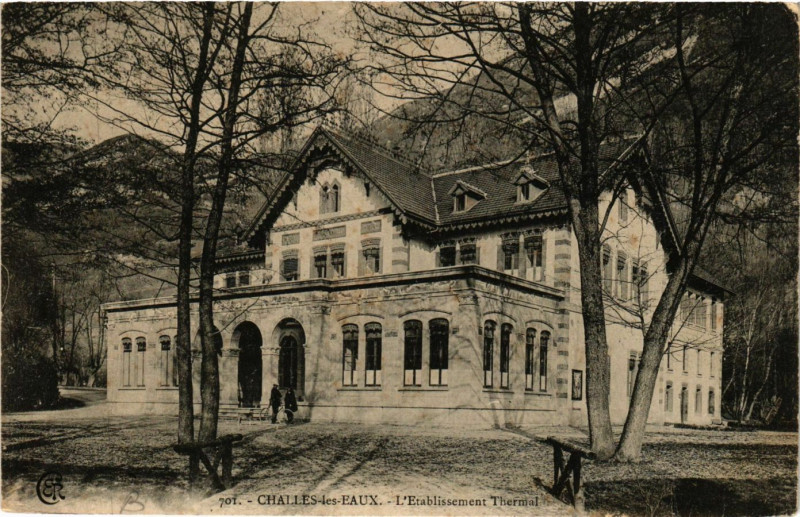 Carte postale ancienne Challes-les-Eaux - L'Etabl. Thermal à Challes-les-Eaux