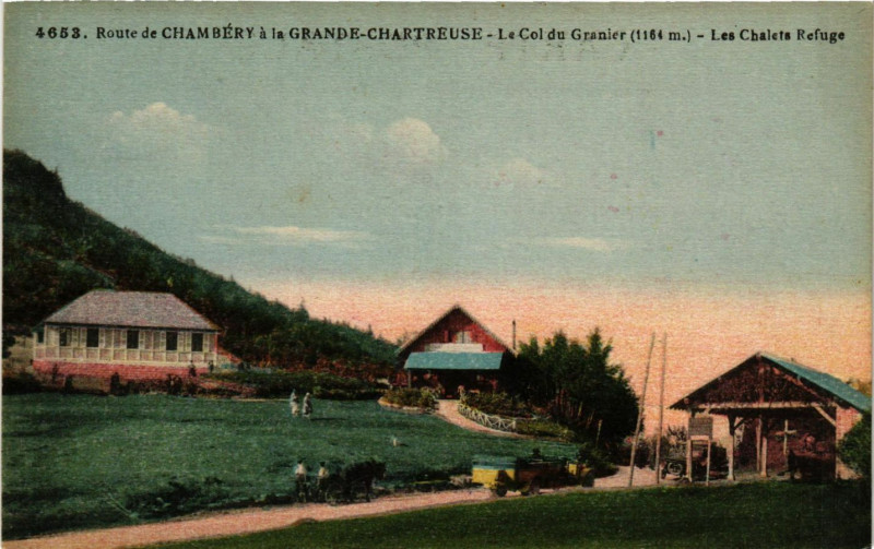 Carte postale ancienne Route de Chambery a la Grande-Chartreuse Col du Granier (1164m à Chambéry