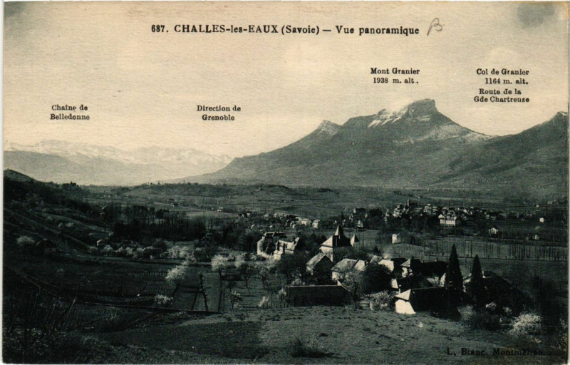 Carte postale ancienne Challes-les-Eaux - Vue panoramique à Challes-les-Eaux