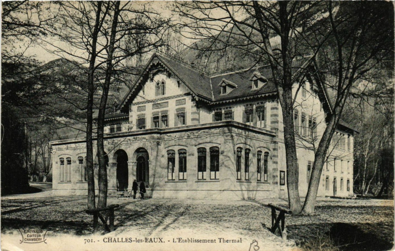 Carte postale ancienne Challes-les-Eaux - L'Etabl. Thermal à Challes-les-Eaux