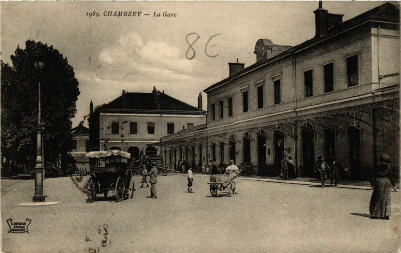 Carte postale ancienne Chambery - La Gare à Chambéry