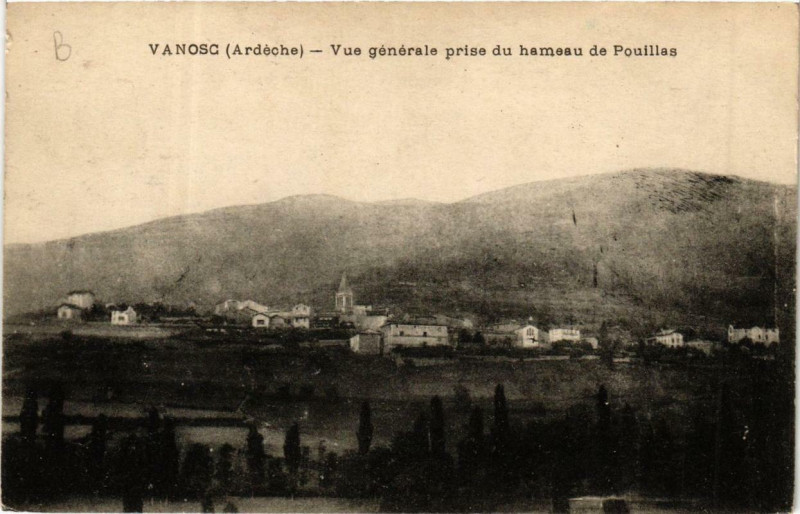 Carte postale ancienne Vanosc Vue générale prise du Hameau de Pouillas à Vanosc