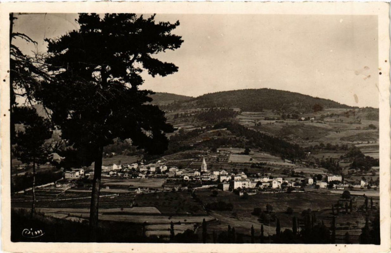 Carte postale ancienne Vanosc Vue générale prise du Lévant à Vanosc