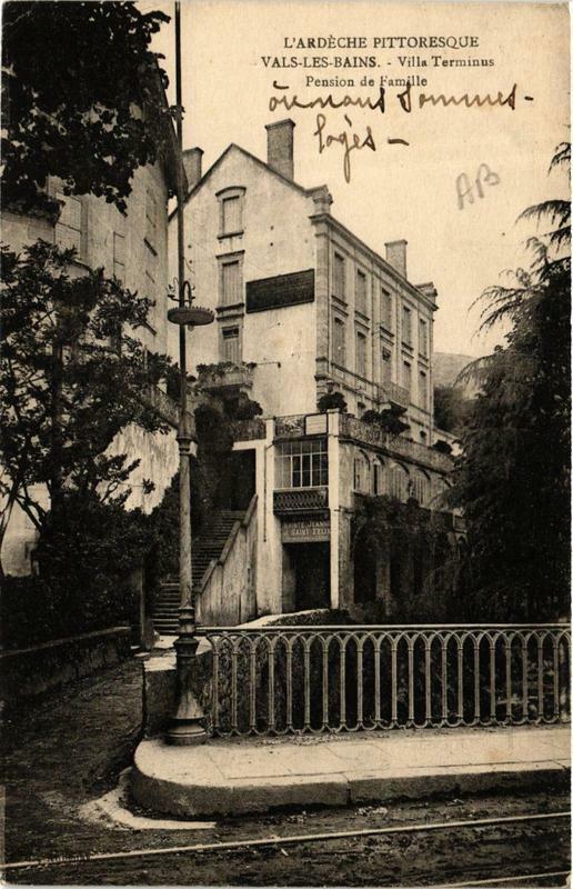 Carte postale ancienne Vals-les-Bains Villa Terminus. Pension de Famille à Vals-les-Bains