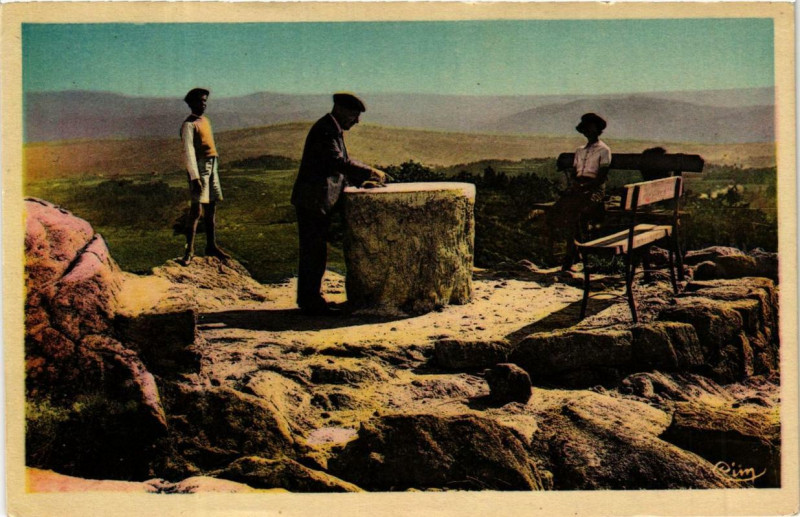Carte postale ancienne Env. de Vals-les-Bains Table d'Orientation à Vals-les-Bains