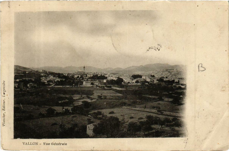 Carte postale ancienne Vallon - Vue générale