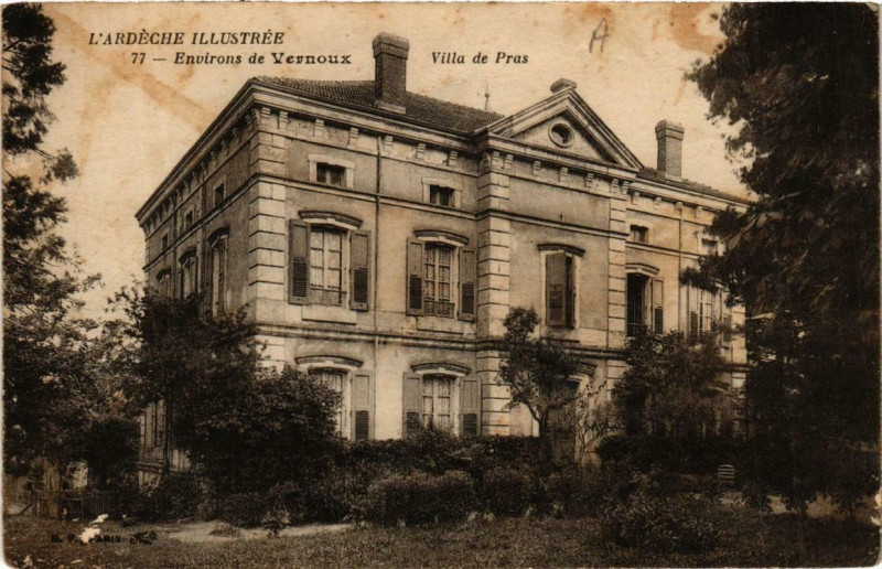 Carte postale ancienne Env. de Vernoux Villa de Pras