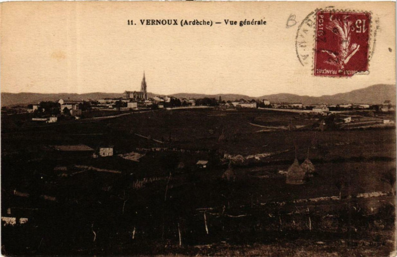 Carte postale ancienne Vernoux Vue générale