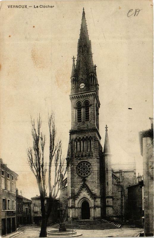 Carte postale ancienne Vernoux Le Clocher
