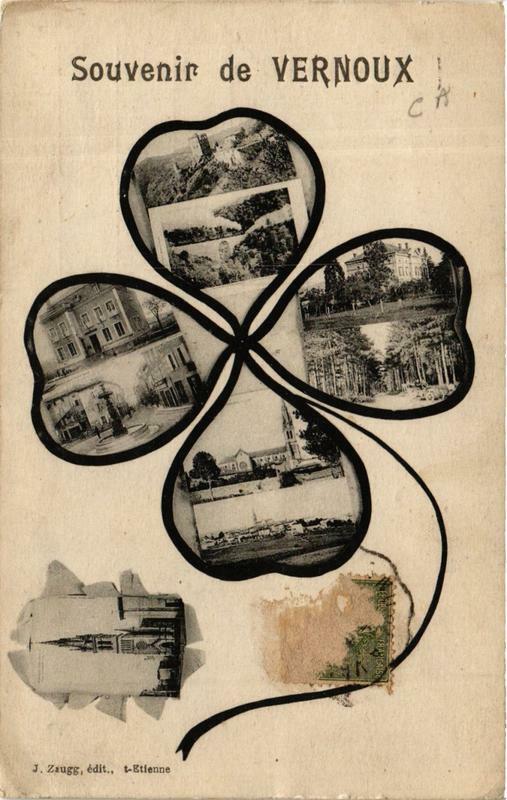 Carte postale ancienne Vernoux Souvenir