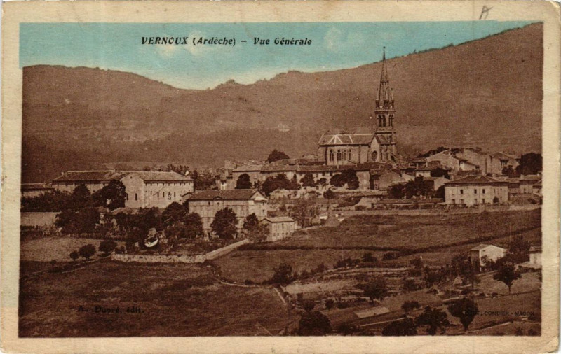 Carte postale ancienne Vernoux Vue générale