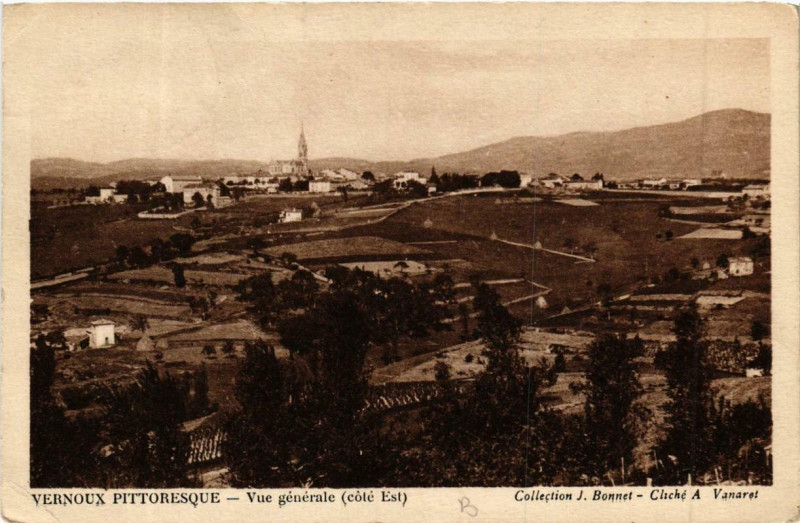 Carte postale ancienne Vernoux Vue générale