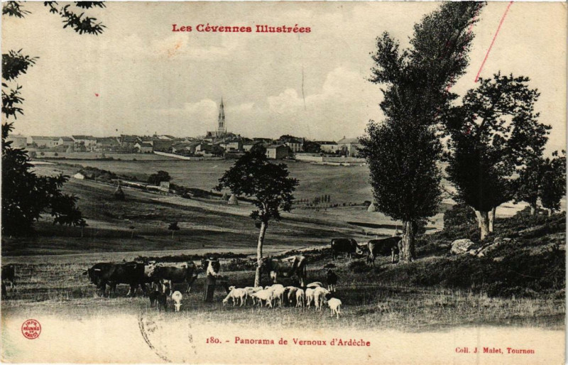 Carte postale ancienne Vernoux Panorama