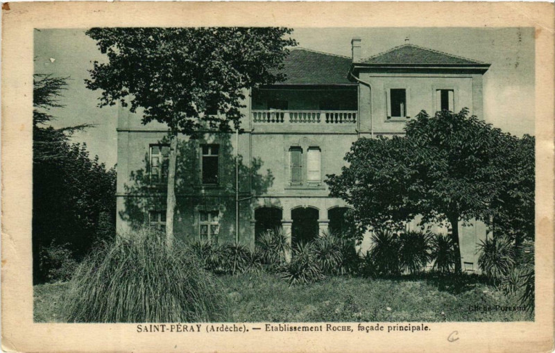 Carte postale ancienne Saint-Peray Etabl. Roche facade principale à Saint-Péray