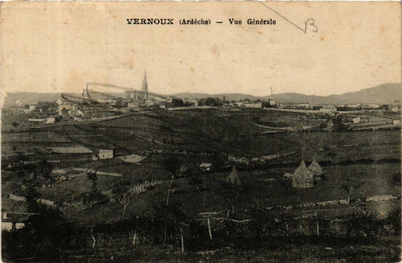 Carte postale ancienne Vernoux Vue générale
