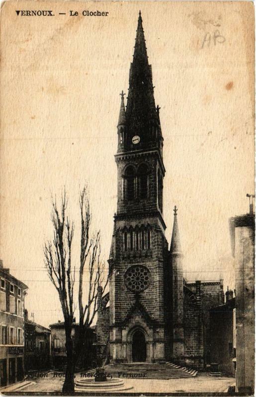 Carte postale ancienne Vernoux Le Clocher