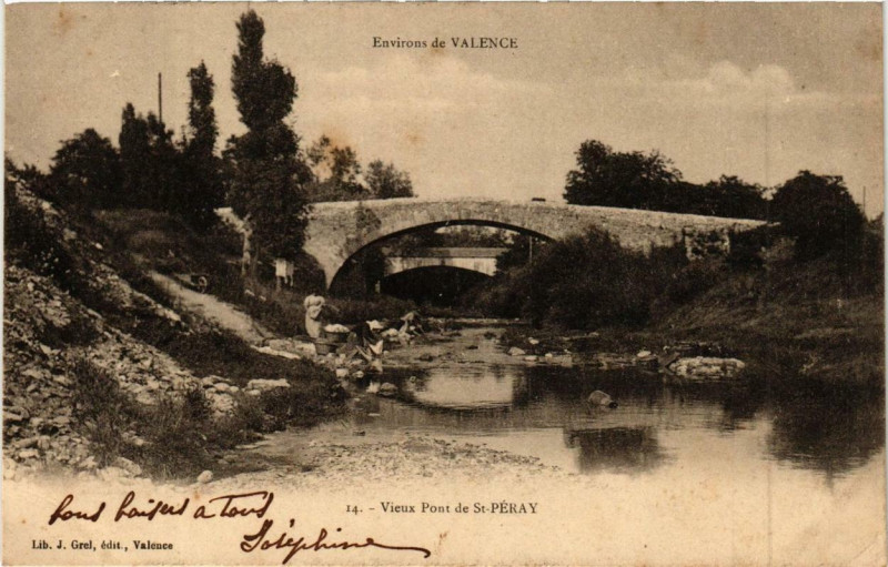 Carte postale ancienne Vieux Pont de Saint-Peray à Saint-Péray